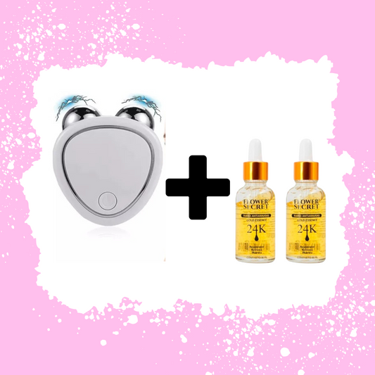 Masajeador Microcorriente + 2  flower Serum